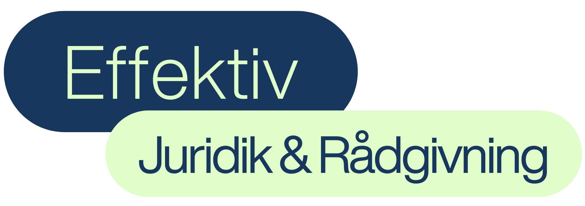 Effektiv Juridik logotyp i stilren design som symboliserar juridisk kompetens och tydlighet.