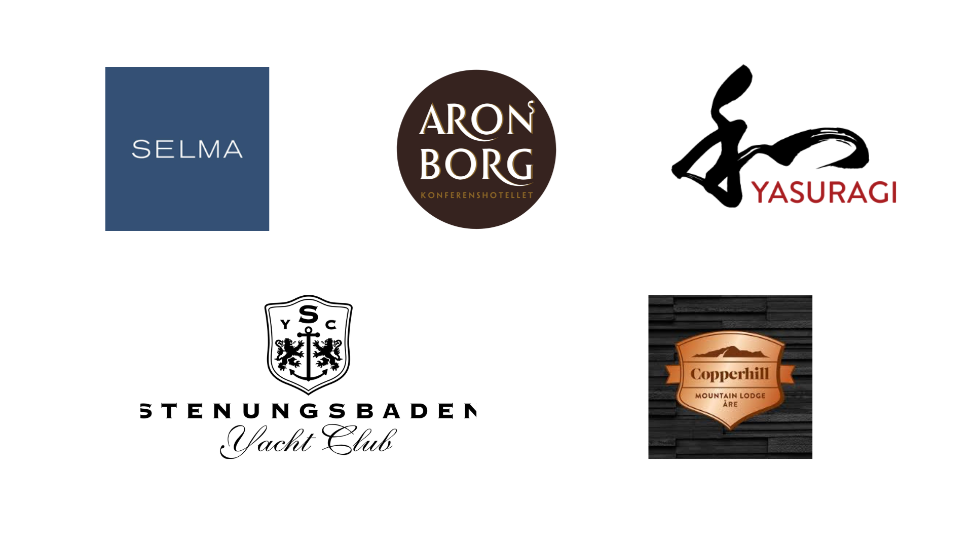 "Aronsborgs logotyp i företagets profilfärger."