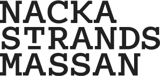 "Nacka Strand Mässas logotyp i företagets profilfärger."